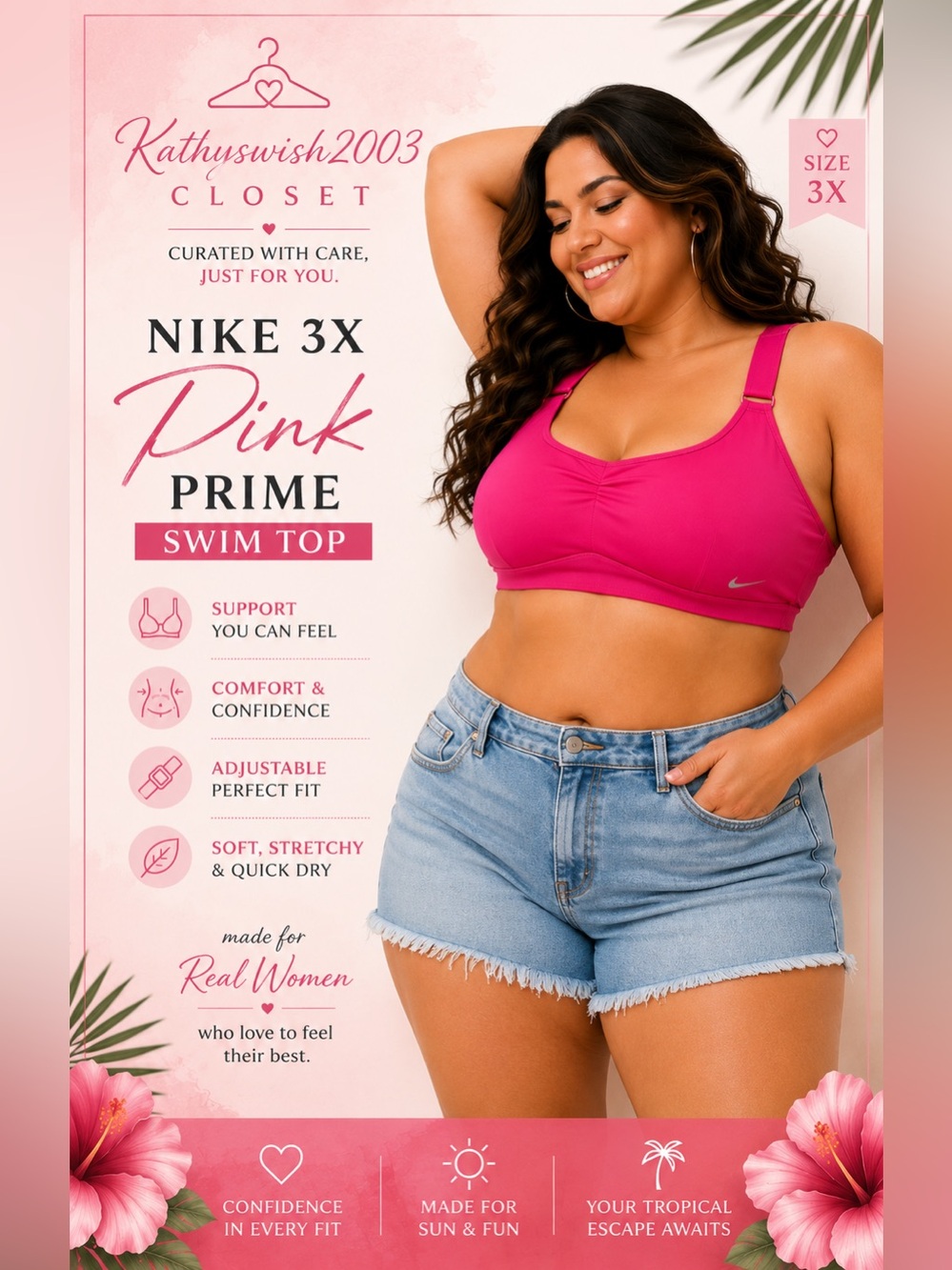 Nike 3X Pink Prime SwimTop